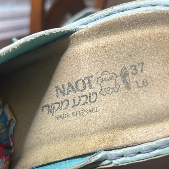 Naot Leather Slip-On Mules Pastel Patchwork Comfort Shoes Size 37 - Picture 9 of 17
